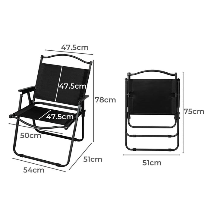 4pcs Camping Chair Folding Outdoor Portable Foldable