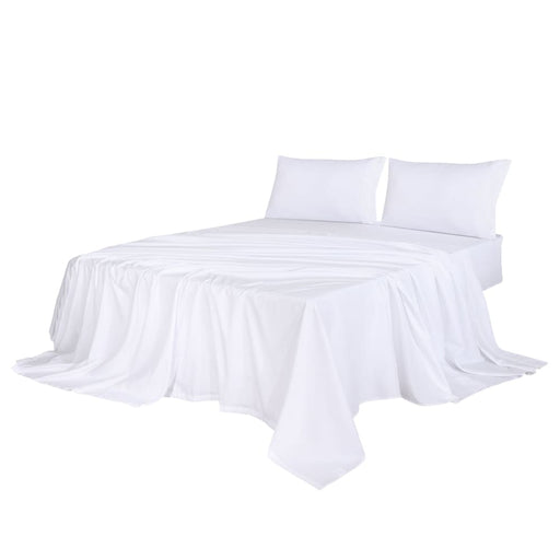 4pcs King Size 100% Bamboo Bed Sheet Set In White Colour