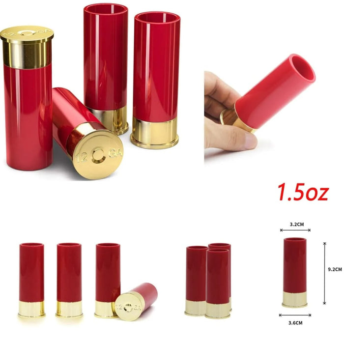 4pcs Set Plastic 12 Gauge Shotgun Shot Glasses for Hunting