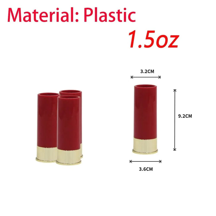 4pcs Set Plastic 12 Gauge Shotgun Shot Glasses for Hunting