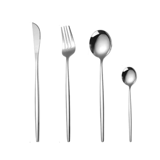4pcs/set Silvery Stainless Steel Cutlery Set For Kitchen