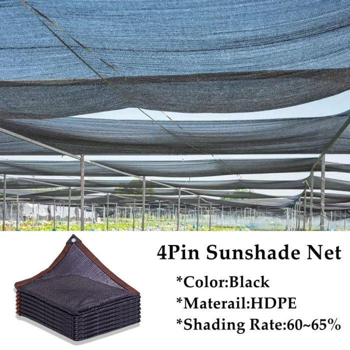 4pin Black Hdpe Anti - uv Sunshade Net 60 - 65% Shading