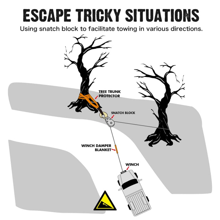 4ton Snatch Block Pulley Hook Wire Rope Hoist for 4wd Atv