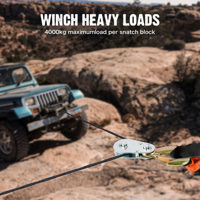 4ton Snatch Block Pulley Hook Wire Rope Hoist for 4wd Atv