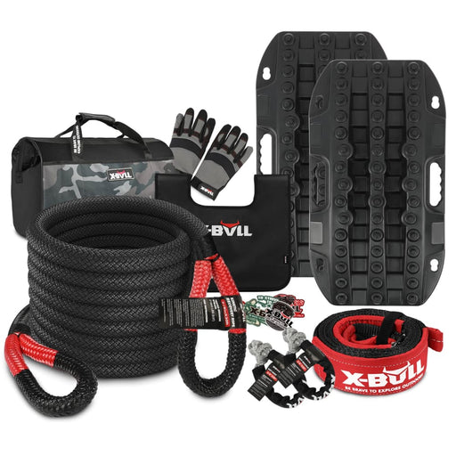 4wd Recovery Kit 15pcs Winch Track Kinetic Rope Snatch
