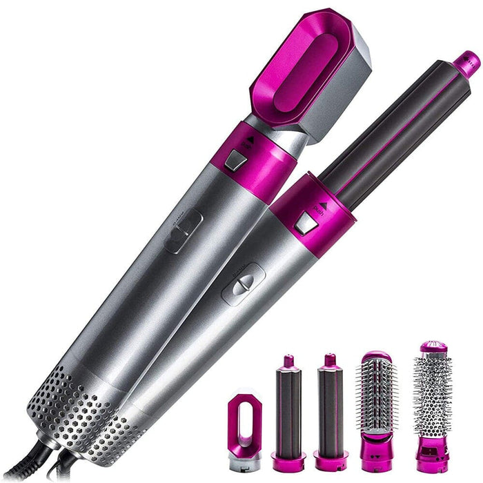 5-in-1 Hot Air Brush Hair Volumizer Straightener And Curler
