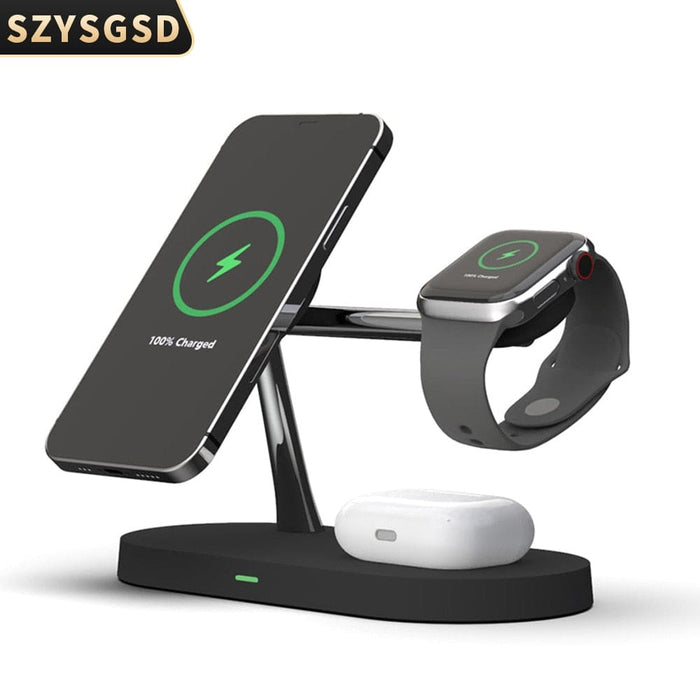 5 In 1 Magnetic Wireless Charger With 3 Adjustable Light