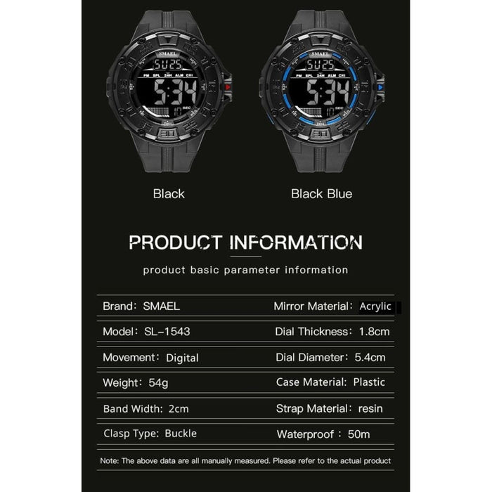 5 in 1 Men’s Big Dial Led Digital Wrist Watch