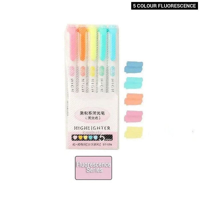 5 10 Colour Dual Tip Highlighters Kawaii Japanese Art