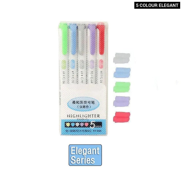 5 10 Colour Dual Tip Highlighters Kawaii Japanese Art