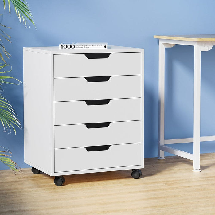 5-drawer Filing Cabinet Mobile Rolling Storage Chest