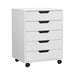 5-drawer Filing Cabinet Mobile Rolling Storage Chest