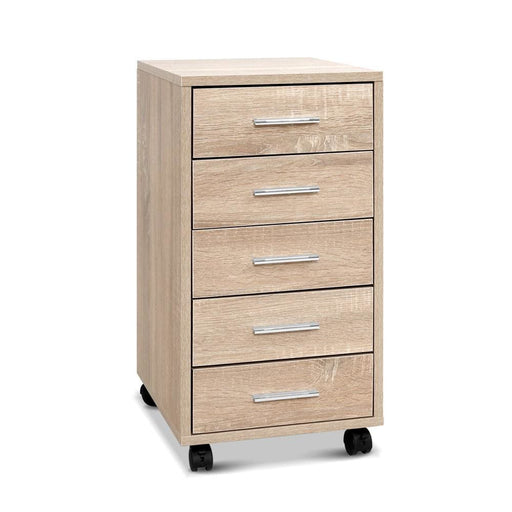 5 Drawer Filing Cabinet Storage Drawers Wood Study Office