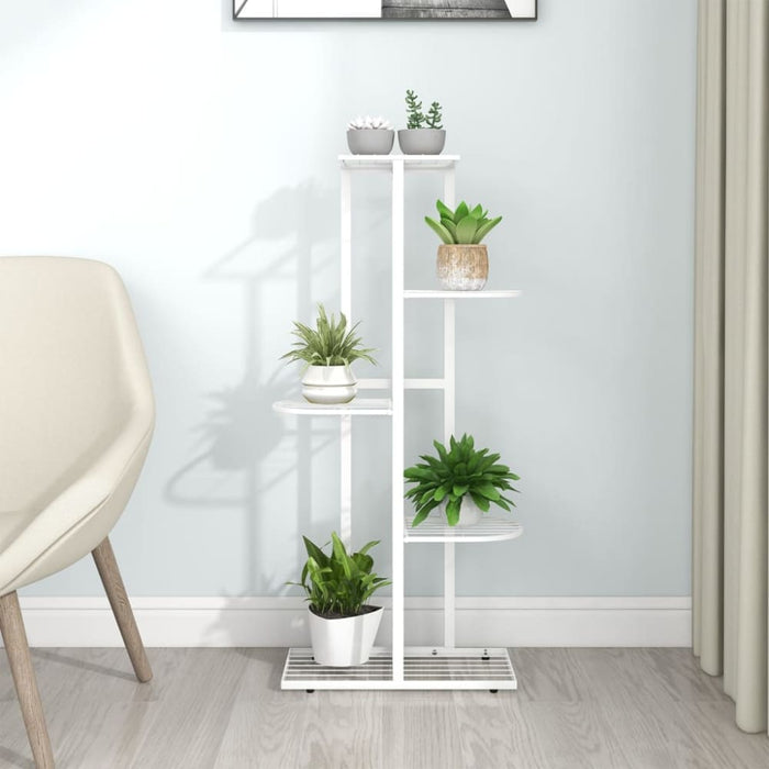 5-floor Flower Stand 43x22x98 Cm White Metal Ttlooo