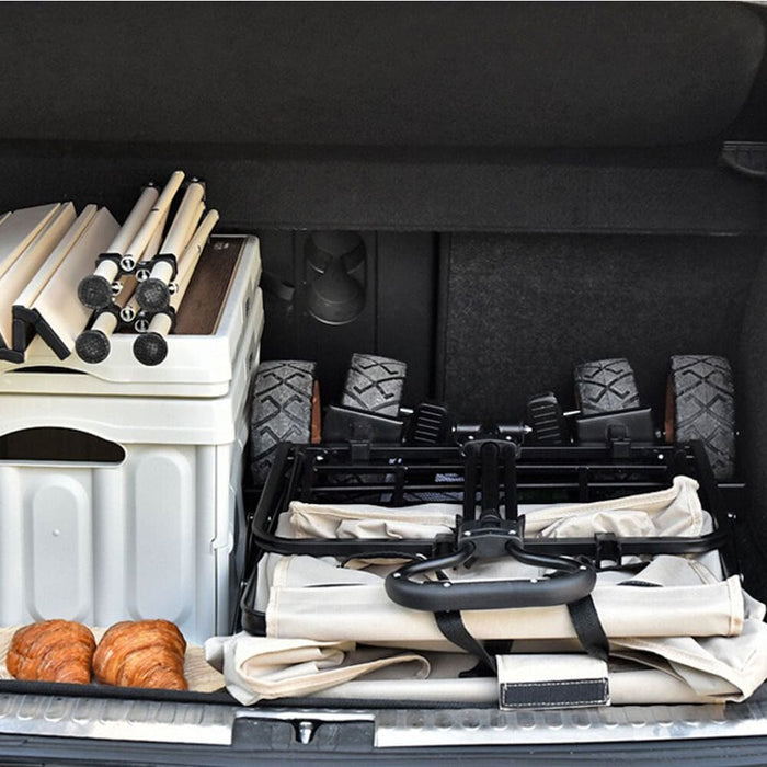 5 Inch Wheel Beige Folding Beach Wagon Cart Trolley Garden