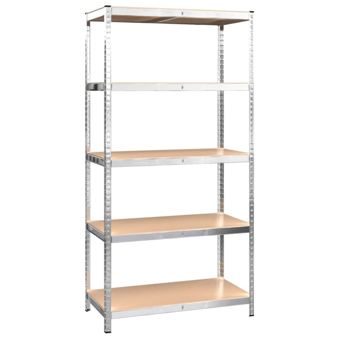 5 - layer Heavy - duty Shelves 2 Pcs Silver Steel