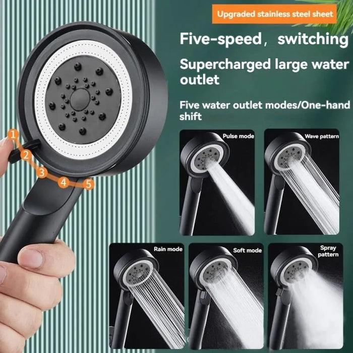 5 Mode High Pressure Showerhead For Portable Rainfall