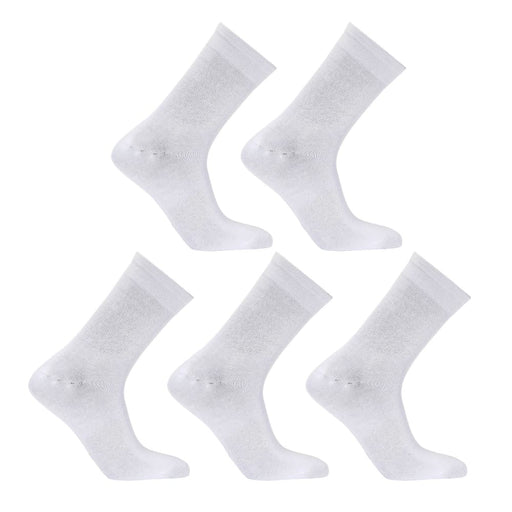 5 Pack Large White 3d Seamless Crew Socks Slim Breathable