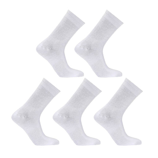 5 Pack Medium White 3d Seamless Crew Socks Slim Breathable