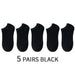 5 Pairs Mens Black Business Socks Breathable Comfortable