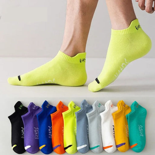5 Pairs Mens Bright Ankle Socks Breathable Deodorant