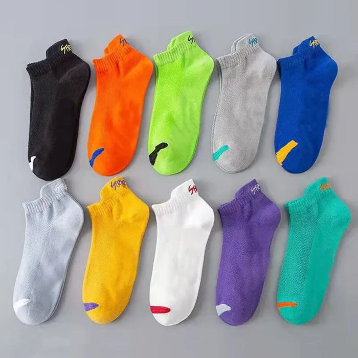 5 Pairs Mens Bright Ankle Socks Breathable Deodorant