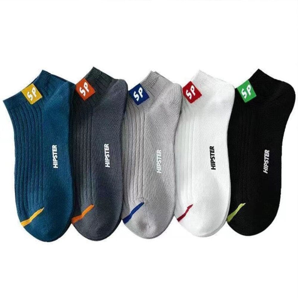 5 Pairs Mens Letters Sp Short Socks Spring and Summer