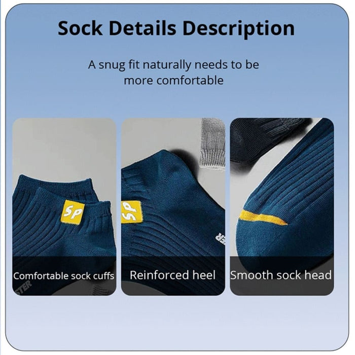 5 Pairs Mens Letters Sp Short Socks Spring And Summer
