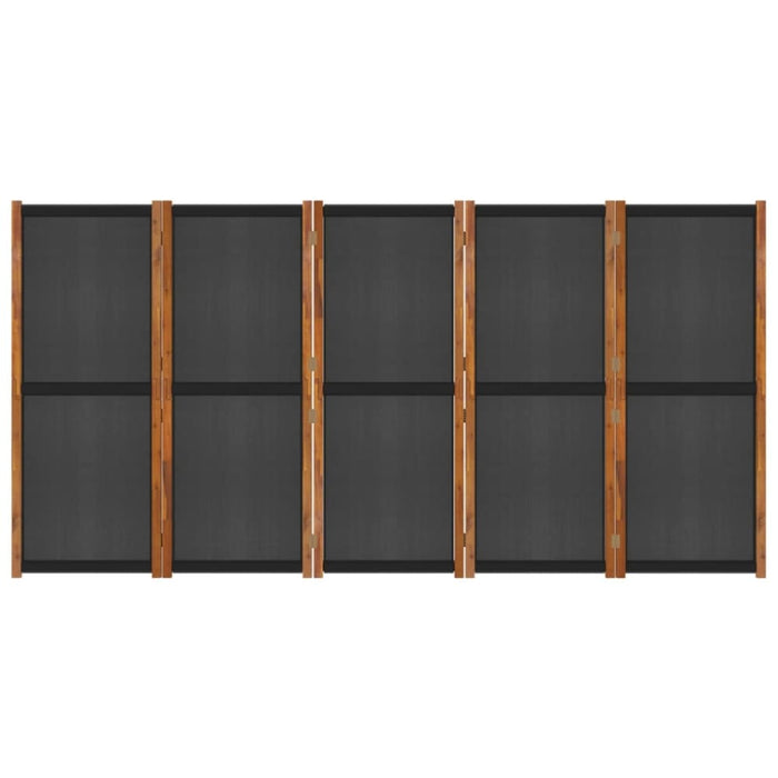 5-panel Room Divider Black 350x180 Cm Tokono