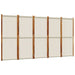 5-panel Room Divider Light Grey 350x180 Cm Abbttpi