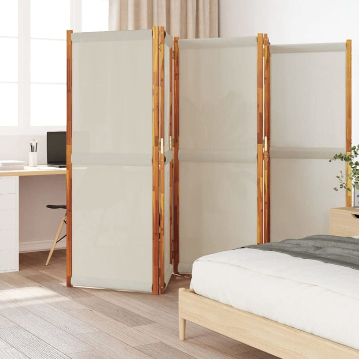 5-panel Room Divider Light Grey 350x180 Cm Abbttpi