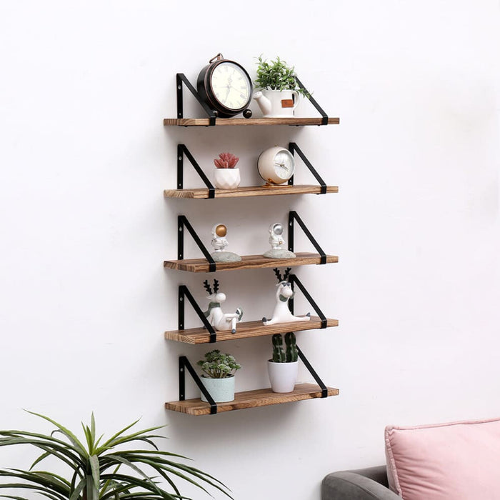 5 Pcs Floating Shelves Hung Shelf Wall Mounted Storage