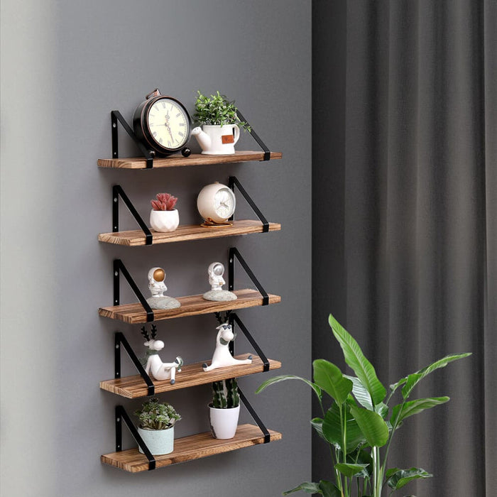 5 Pcs Floating Shelves Hung Shelf Wall Mounted Storage