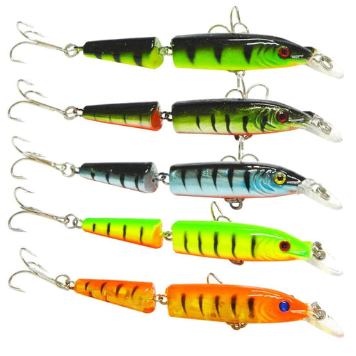 5 Piece 10.5cm 9.6g 2 Section Hard Plastic Fishing Lures Set