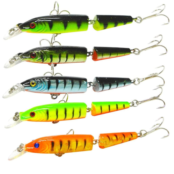 5 Piece 10.5cm 9.6g 2 Section Hard Plastic Fishing Lures Set