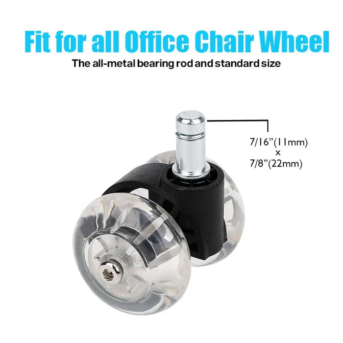 5 Piece 2 Office Chair Caster Wheels Swivel Soft Safe Pu