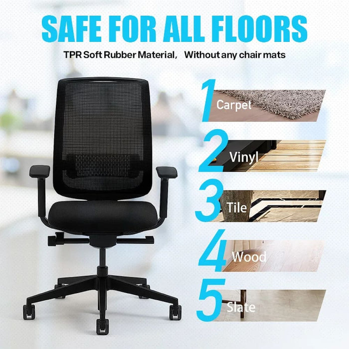 5 Piece 2 Tpr Rubber Office Chair Casters Safe And Mute