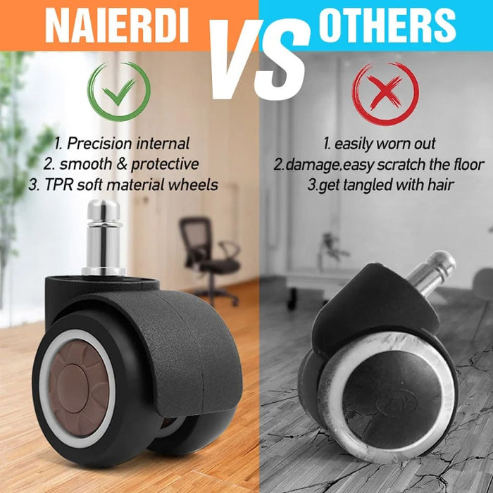 5 Piece 2 Tpr Rubber Office Chair Casters Safe And Mute