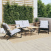 5 Piece Balcony Furniture Set With Cushions Black Steel