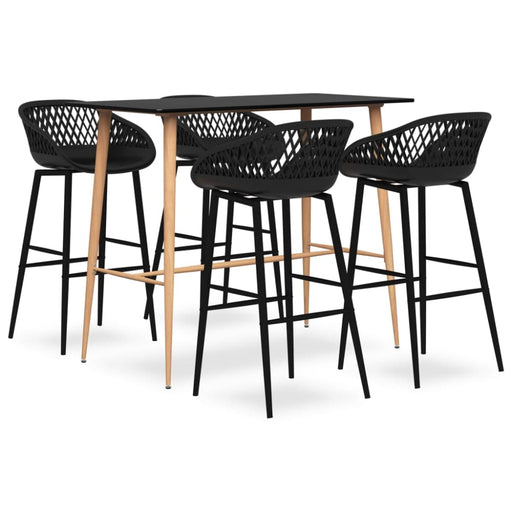 5 Piece Bar Set Black Tbpiapk
