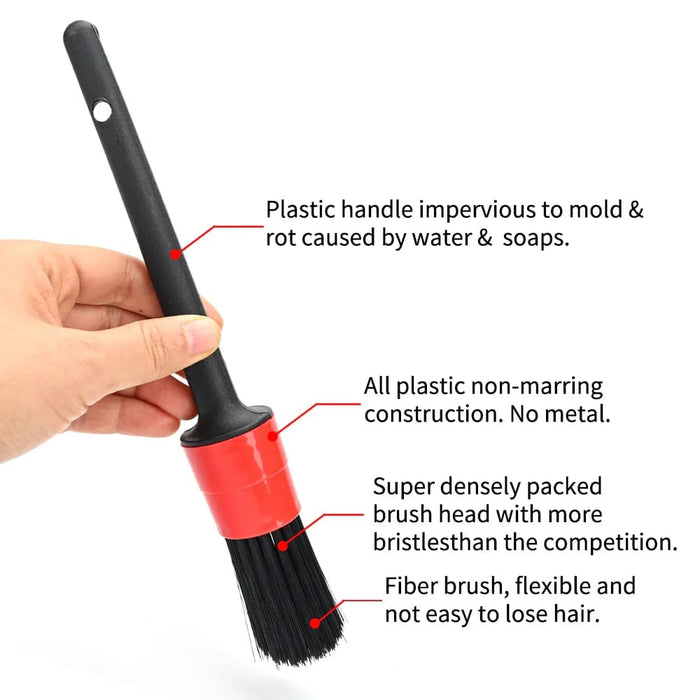 5 Piece Car Detailing Brush Set for Cleaning Dashboard Air