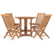 5 Piece Folding Outdoor Dining Set Solid Teak Wood Tbpkkii