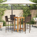 5 Piece Garden Bar Set Brown Solid Wood Acacia and Poly