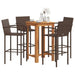 5 Piece Garden Bar Set Brown Solid Wood Acacia and Poly