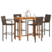 5 Piece Garden Bar Set Brown Solid Wood Acacia and Poly