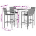 5 Piece Garden Bar Set Grey Solid Wood Acacia and Poly