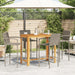 5 Piece Garden Bar Set Grey Solid Wood Acacia and Poly
