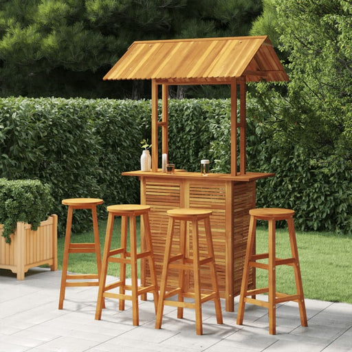 5 Piece Garden Bar Set Solid Wood Acacia Toolbbi