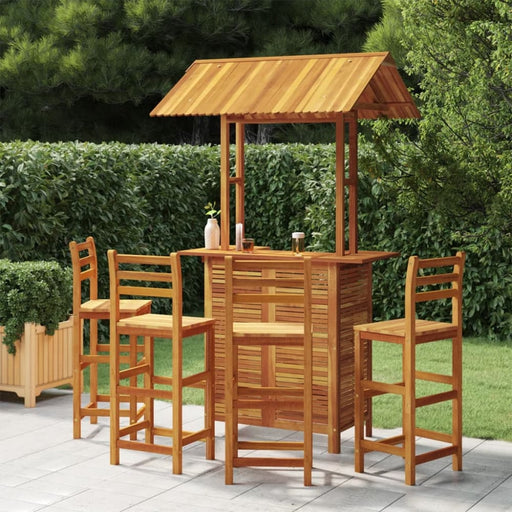 5 Piece Garden Bar Set Solid Wood Acacia Toolbbp