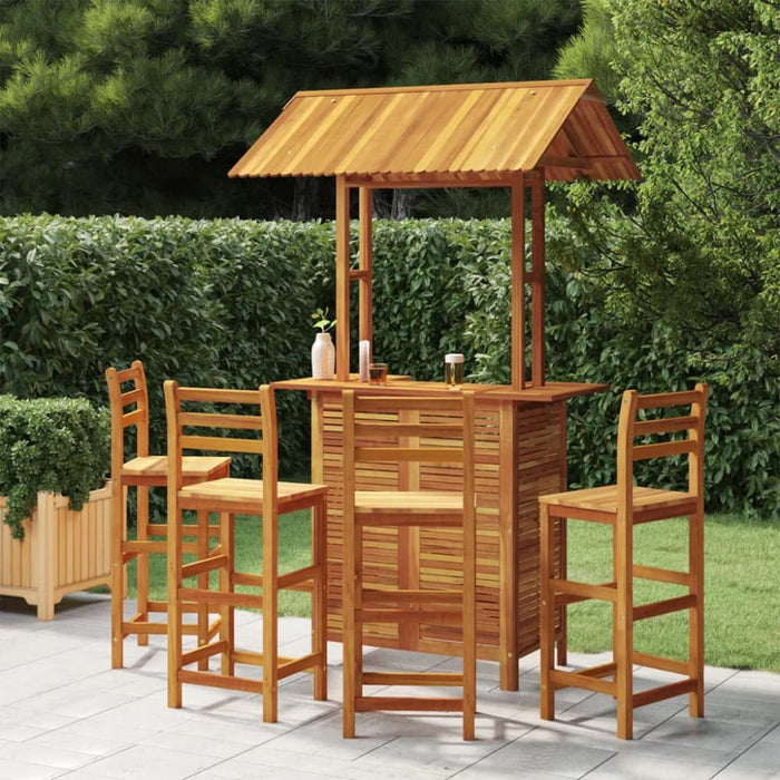 5 Piece Garden Bar Set Solid Wood Acacia Toolbbp